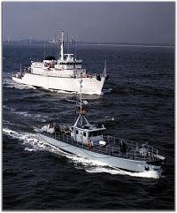Deutsche Drohne SEEHUND mit niederländischer Führungsplattform während der Erprobung in den Niederlanden. (Foto: Königlich Niederländische Marine)